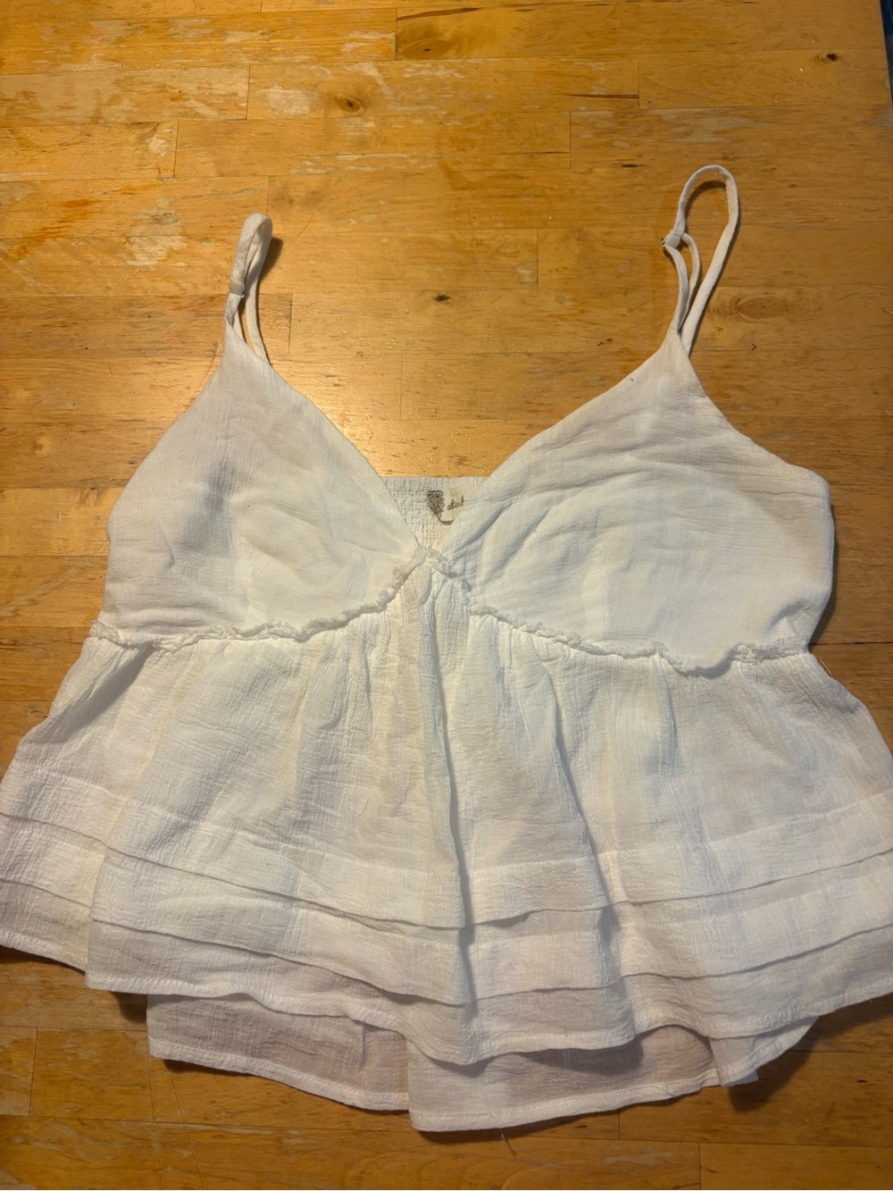 Altar'd State White Layered Ruffle Tank Top - Picture 2 of 2